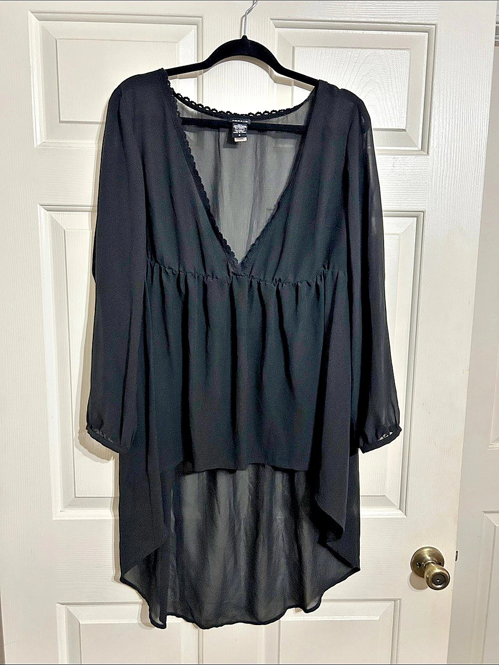 Black High-Low Blouse
